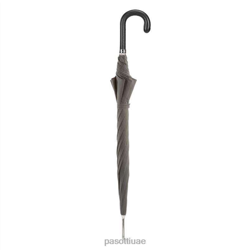 مظلة | 478 6768-7 pu - مظلة رمادية أنيقة، مقبض جلدي PASOTTI Z446V70